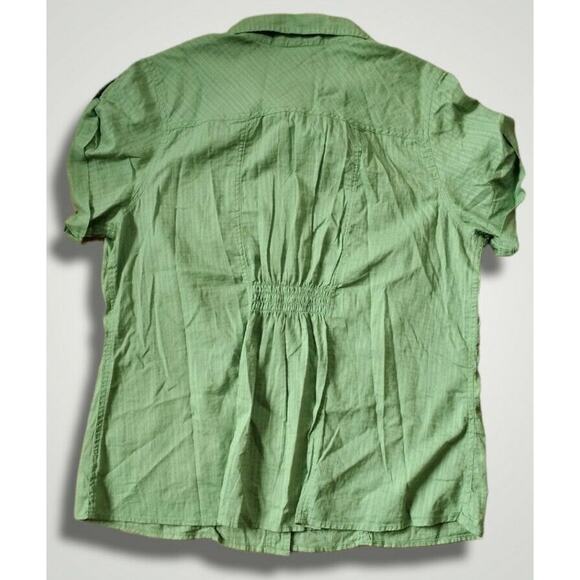 Torrid NWT Short Sleeve Roll Tab Button Up Top Size 2 Green - Picture 7 of 7